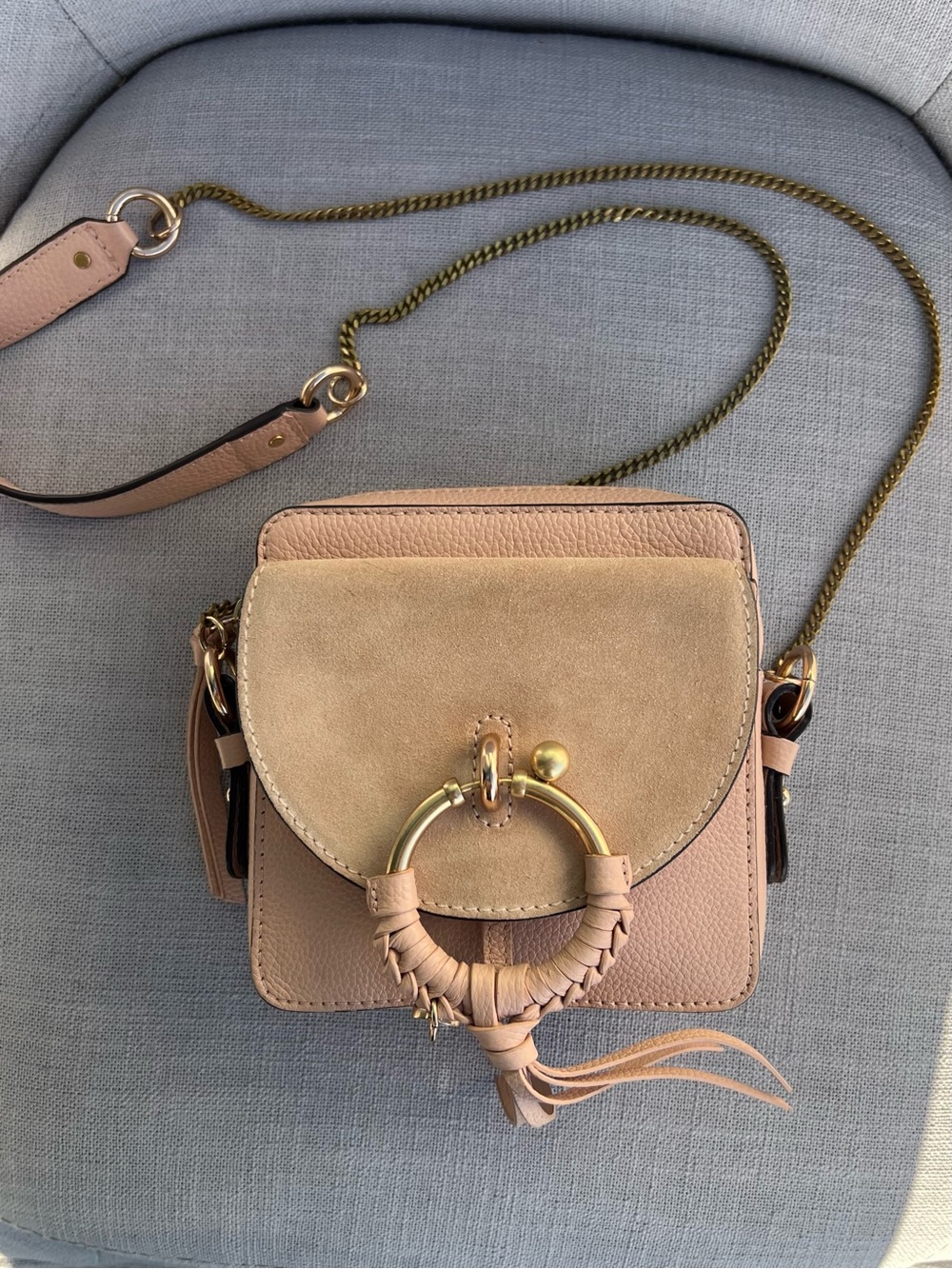 SEE BY CHLOÉ Joan light pink grainy camera bag - Picture 2 of 12
